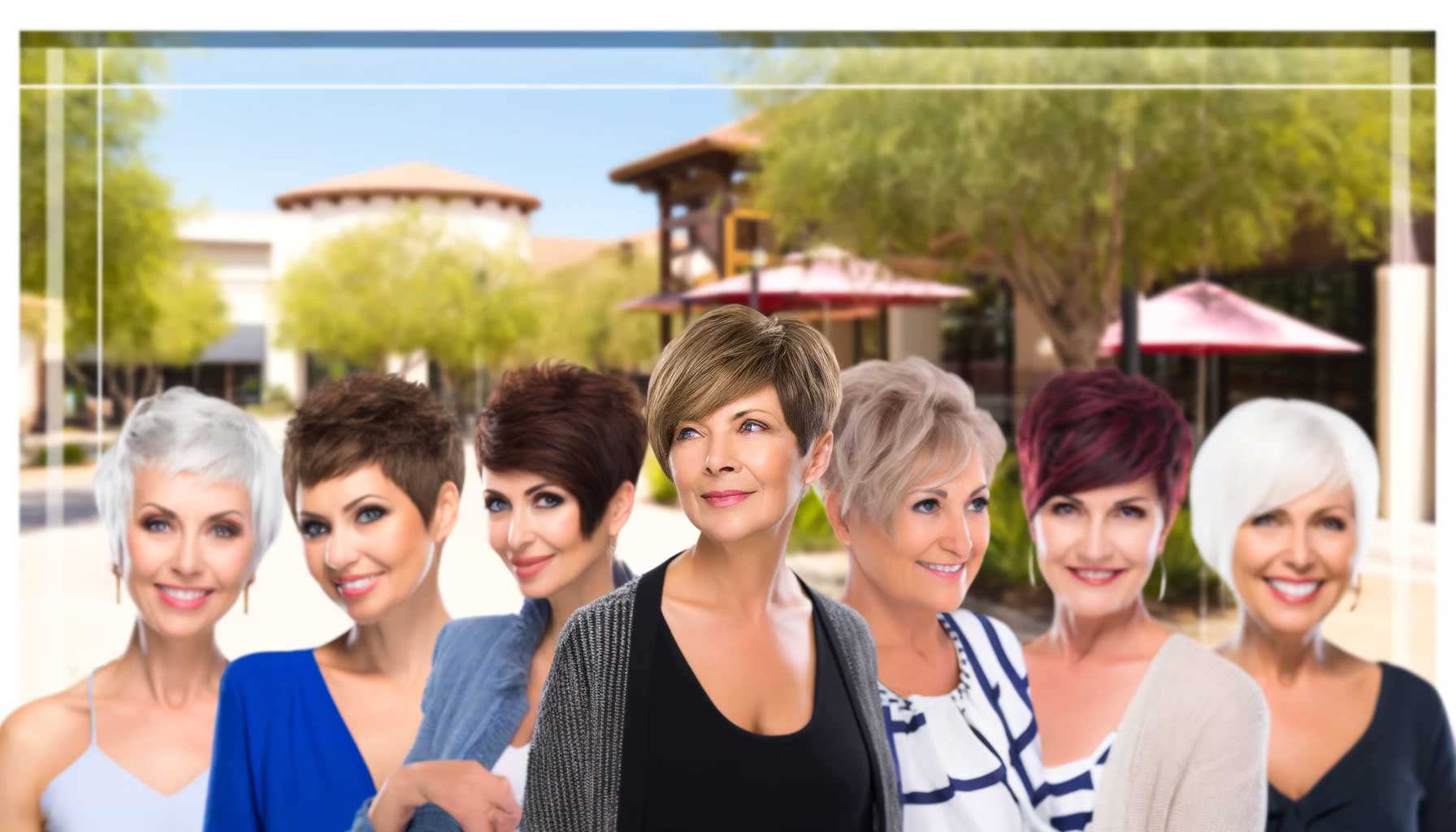 Temecula women age 60 and up with short haircuts and hair styles